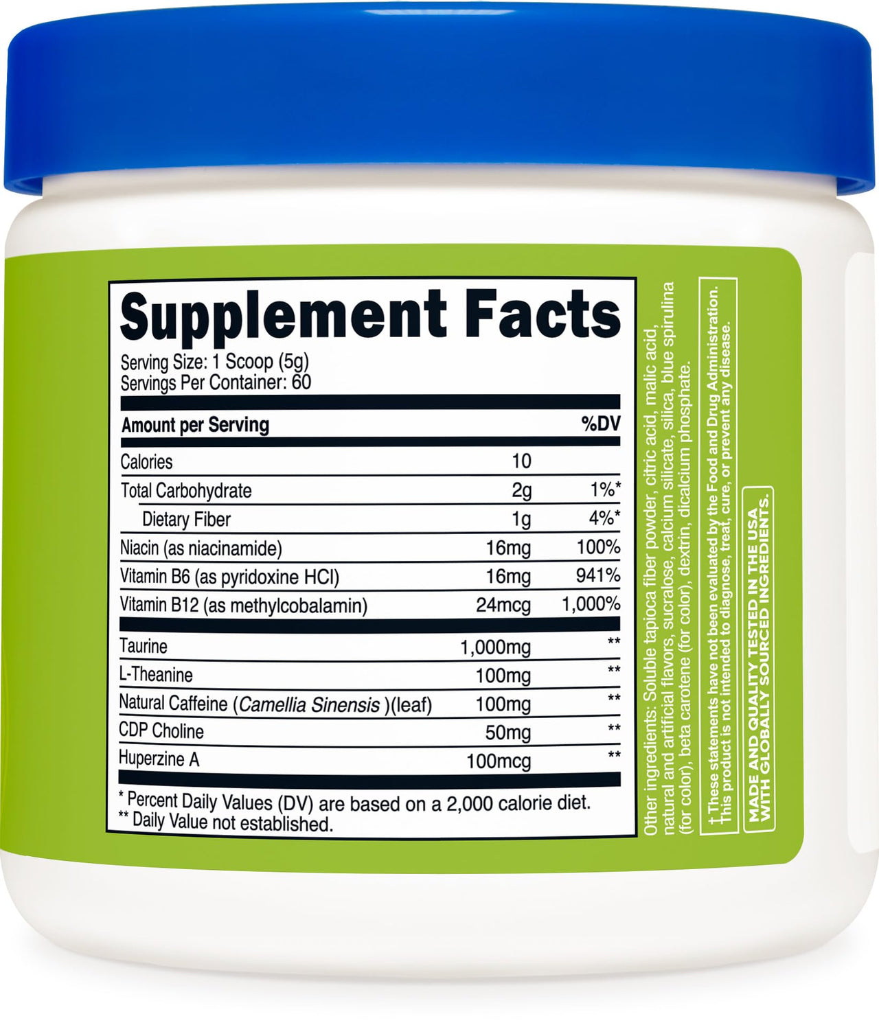 Nutricost Energy Complex (Green Apple) (60 Servings) - Clean Energy Powder, 300g Dietary Supplement