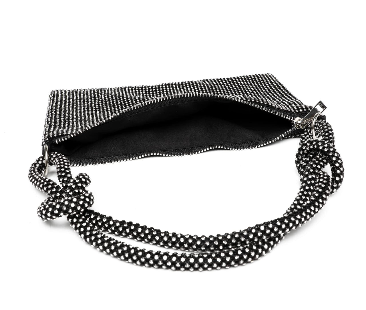 Covelin Womens Fashion Shiny Diamond Handbag Tote Shoulder Evening Bag Black