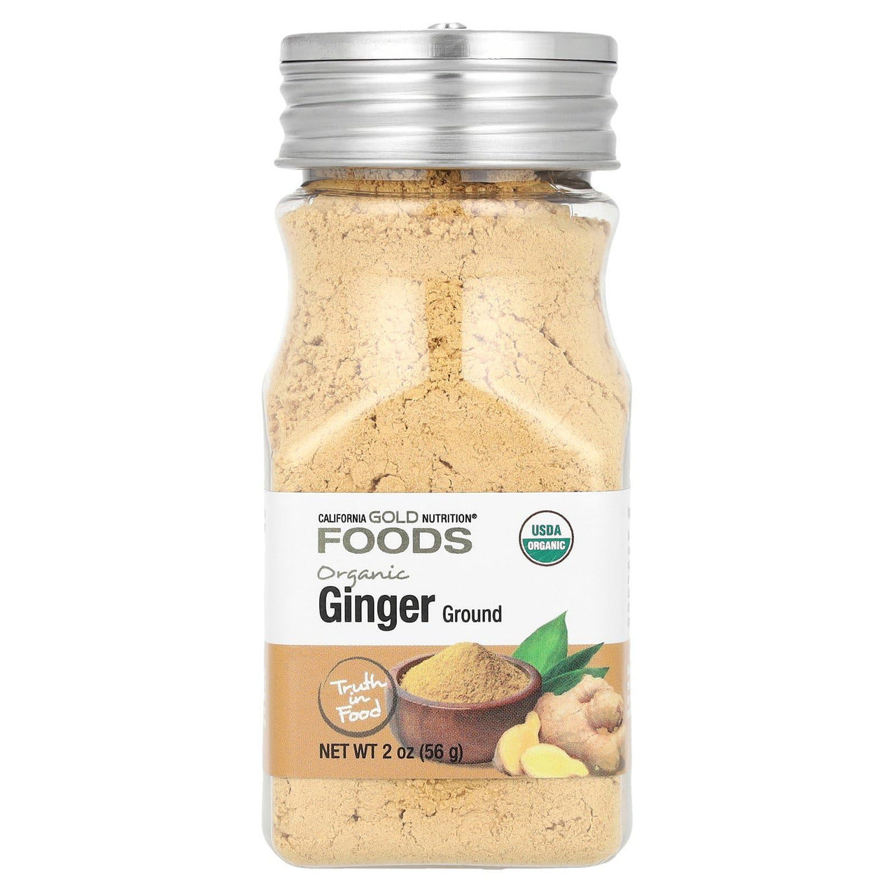 California Gold Nutrition Foods, Organic Ginger, Ground, 2 oz (56 g)