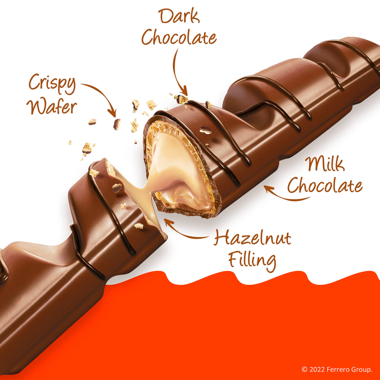 Kinder Bueno Milk Chocolate and Hazelnut Cream, 5 Pack, 2 Individually Wrapped Chocolate Bars Per Pack, 7.5 oz