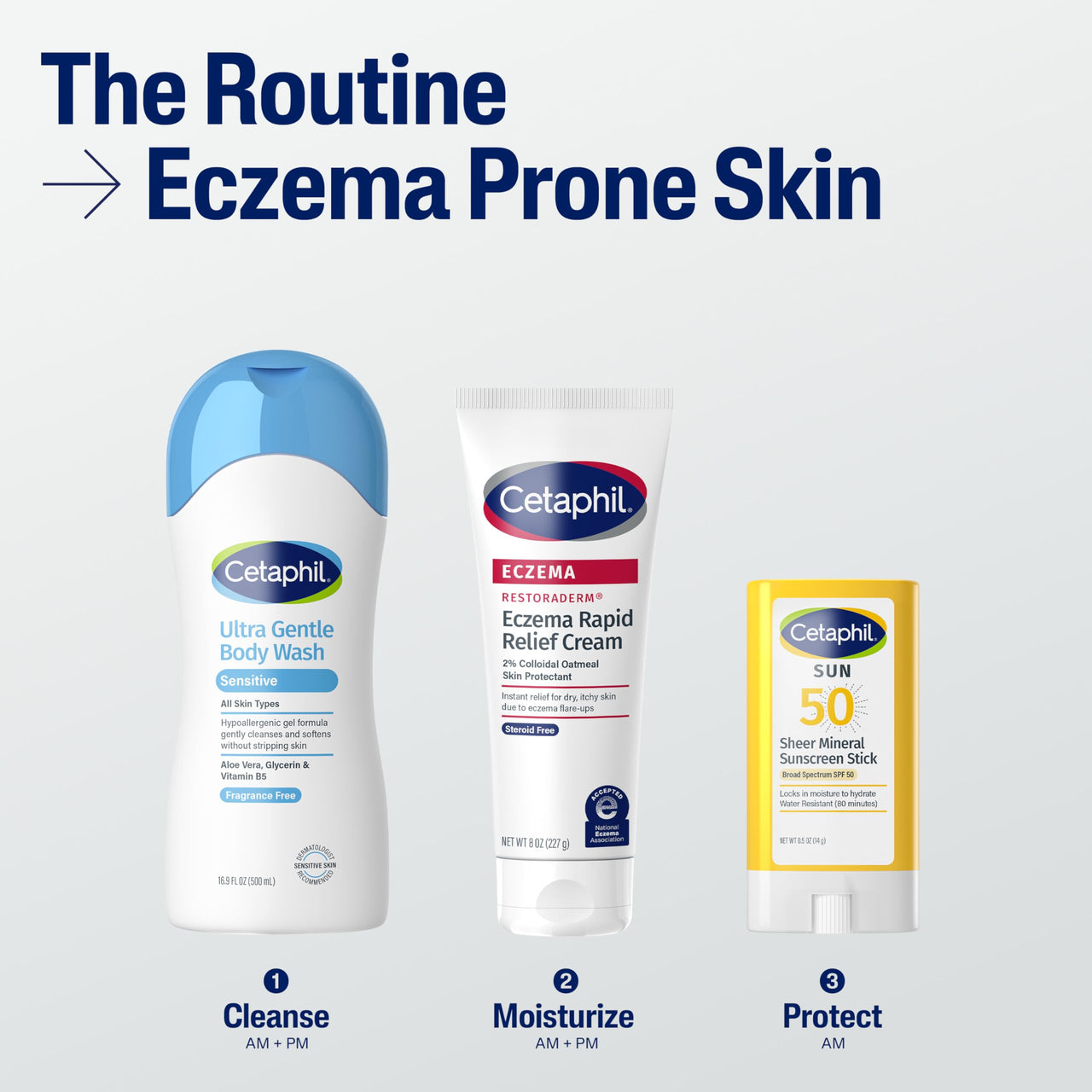CETAPHIL ECZEMA RESTORADERM FLARE-UP RELIEF CREAM, For Eczema Prone Skin, 8 oz, Barrier Repair, 48 Hour Hydration, 2% Skin Protectant Colloidal Oatmeal, Steroid Free