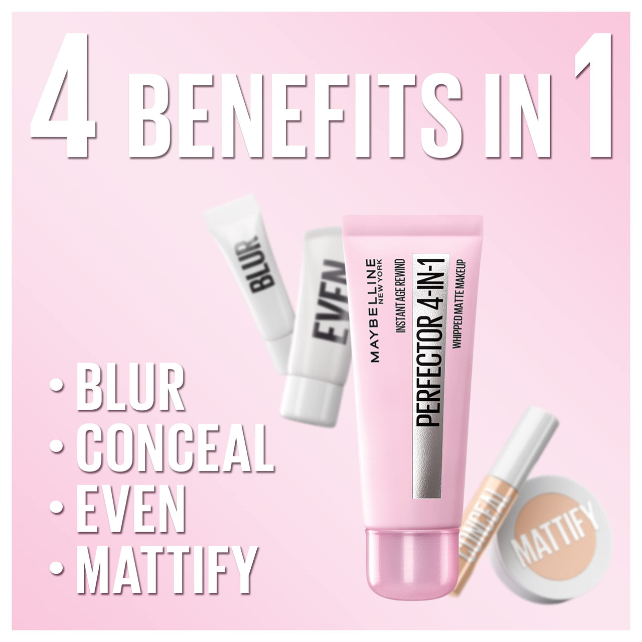 Maybelline Instant Age Rewind Instant Perfector 4-In-1 Matte Makeup, 01 Light, 1 Count