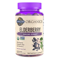 Thumbnail for Garden of Life Organics Elderberry Gummies for Adults & Kids - Immune Support Supplement with Organic Fruit, Herbal Blend, Elderberry, Echinacea, Zinc, Vitamin C, 120 Vegan Gluten Free Gummies