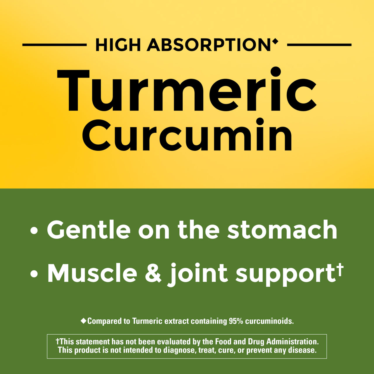 Nature Made High Absorption Turmeric Curcumin Supplement Capsules, Turmeric Supplement, Muscle and Joint Support, 30 Capsules, 30 Day Supply