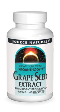 Thumbnail for Source Naturals Proanthodyn Grape Seed Extract, Antioxidant Protection, Supports a Healthy Aging Brain*, 200 mg - 60 Capsules