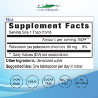 Thumbnail for Eidon Liquid Potassium Supplement - Potassium Chloride Drops for Women & Men, Essential Electrolyte for Cell Function, Bioavailable Ionic Minerals, All Natural, No-Preservatives, Gluten Free - 18 oz