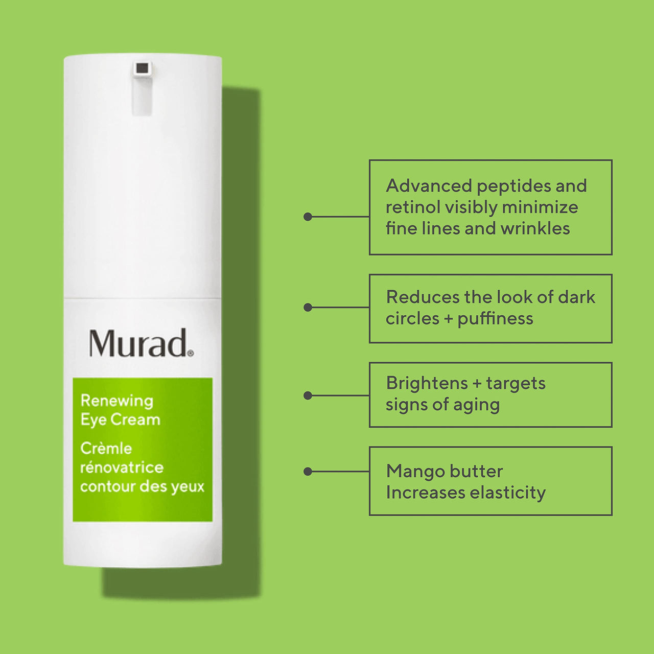 Murad Renewing Eye Cream – Nourishing Retinol & Peptide Formula with Mango Butter & Eye Brightening Complex for Firming, Dark Circle Reduction, Minimizing Wrinkles & Skin Resurgence – 0.5 Fl Oz