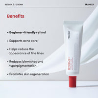 Thumbnail for FRANKLY Retinol 0.1% Cream, 1.01 fl oz - Beginner Retinol | Night Cream | with Ceramides & Natural Ginseng | Anti-aging, Wrinkles Care, Reduces Congestion and hyperpigmentation | Korean Skin Care