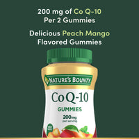 Thumbnail for Nature's Bounty CoQ10 Gummies, Supports Heart Health, CoQ10 200mg, Peach Mango Flavor, 60 Count
