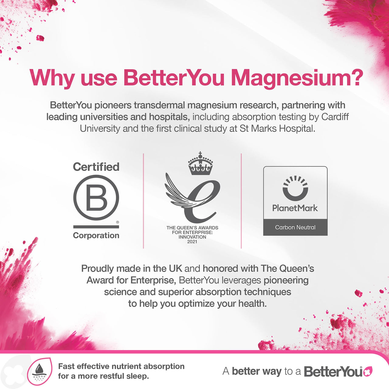 BetterYou Magnesium Muscle Body Spray - Relaxing Topical Magnesium and Essential Oil Spray - Lavender and Chamomile - Promotes Better Sleep - 3.38 oz