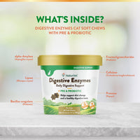 Thumbnail for NaturVet – Digestive Enzymes for Cats Plus Probiotics – 60 Soft Chews – Helps Support Diet Change & A Healthy Digestive Tract – Aids in The Absorption of Vitamins & Minerals – 30 Day Supply