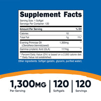 Thumbnail for Nutricost Evening Primrose Oil 1,300mg, 120 Softgels - Cold Pressed, Non-GMO, Gluten Free, 120 Servings