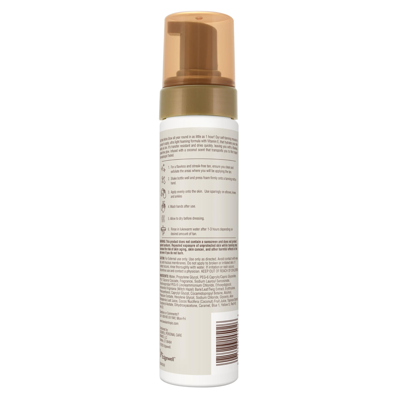 Hawaiian Tropic Aloha Glow Self Tanning Mousse, Express Tan, 6.7oz | Self Tanner Mousse, Fake Tan Foam, 1 Hour Express Sunless Tanner, Sunless Tanning Foam, 6.7 fl oz