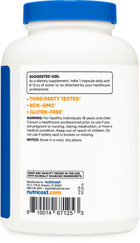 Thumbnail for Nutricost L-Arginine L-Citrulline Complex 750mg, 240 Capsules - Non-GMO
