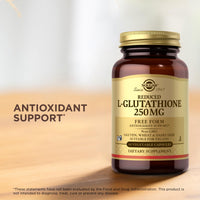 Thumbnail for Solgar Reduced L-Glutathione 250 mg - 60 Vegetable Capsules - Antioxidant Support - Non-GMO, Vegan, Gluten Free, Dairy Free, Kosher - 60 Servings