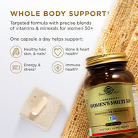 Thumbnail for Solgar One Daily Women's Multi 50+ Whole Body Support for Women 50 and Older - Highly Absorbable Heart, Bone & Breast Health, Energy, Stress, Hair Skin & Nails Multivitamin, 60 Vegan Capsule Servings