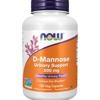 Thumbnail for NOW Foods Supplements, D-Mannose 500 mg, Non-GMO Project Verified, Healthy Urinary Tract*, 120 Veg Capsules