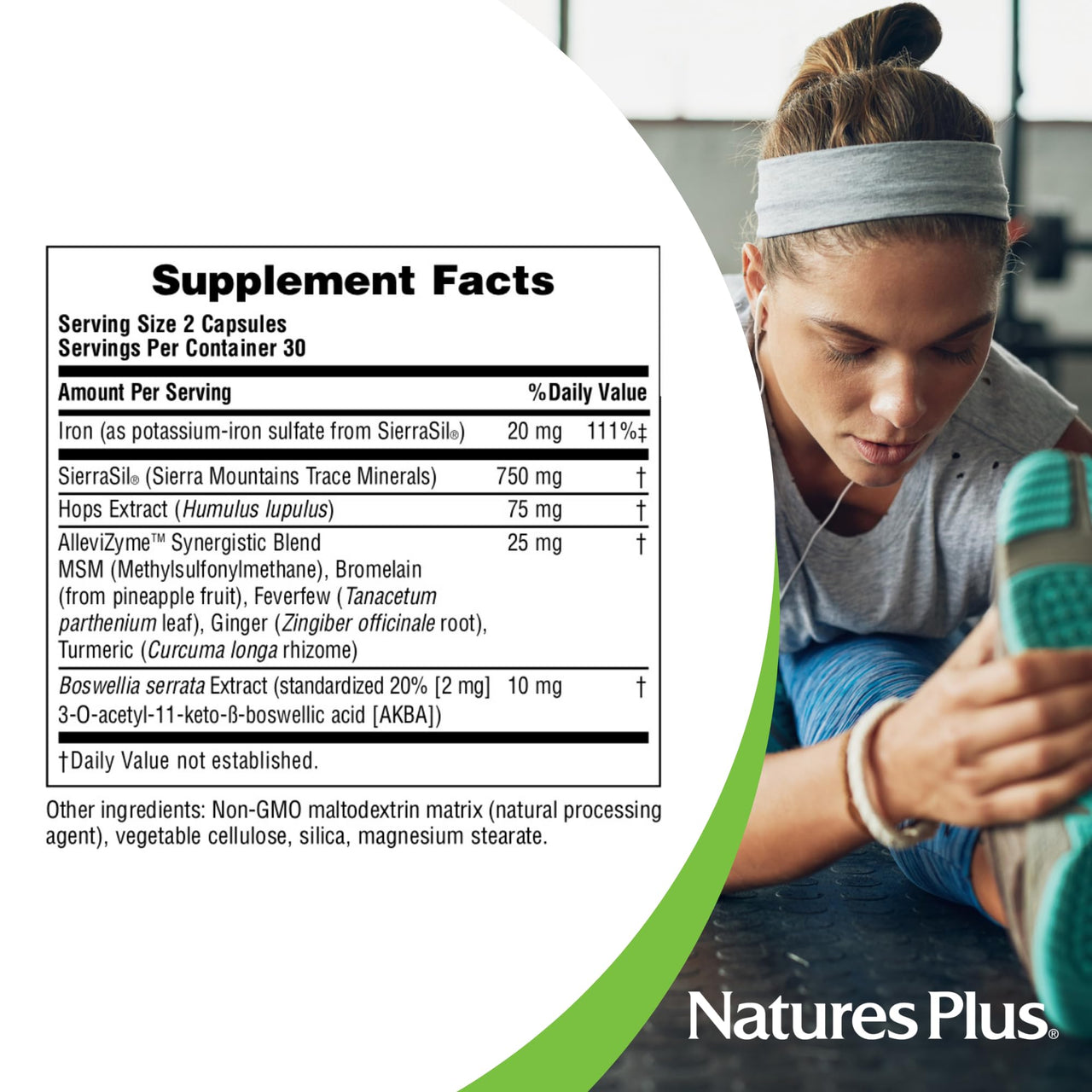 NaturesPlus Ultra InflamActin - 60 Capsules - Natural Anti-Inflammatory Supplement with Turmeric, Bromelain, MSM, Boswellia & Ginger - Joint Health Support - 30 Servings