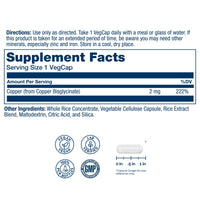 Thumbnail for SOLARAY Copper Supplements - with Copper Bisglycinate 2mg - Trace Minerals Supplement - Essential Trace Mineral Balance and Wellness Support - Vegan, Lab Verified, 60-Day Guarantee - 100 Servings