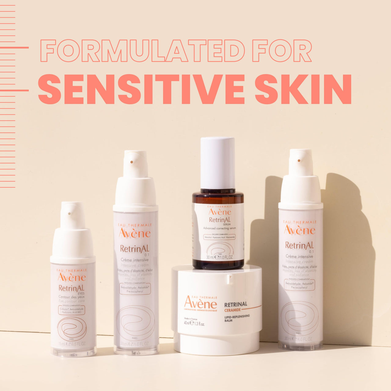 Avene RetrinAL 0.05 Cream, Retinaldehyde, Plump & Reduce the Appearance of Deep Lines & Wrinkles, 1.01 Oz