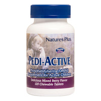 Thumbnail for NaturesPlus Pedi-Active - 120 Chewable Tablets - Mixed Berry Flavor - Children's Supplement with DMAE - Promotes Brain Health & Focus - Vegetarian, Gluten-Free - 60 Servings