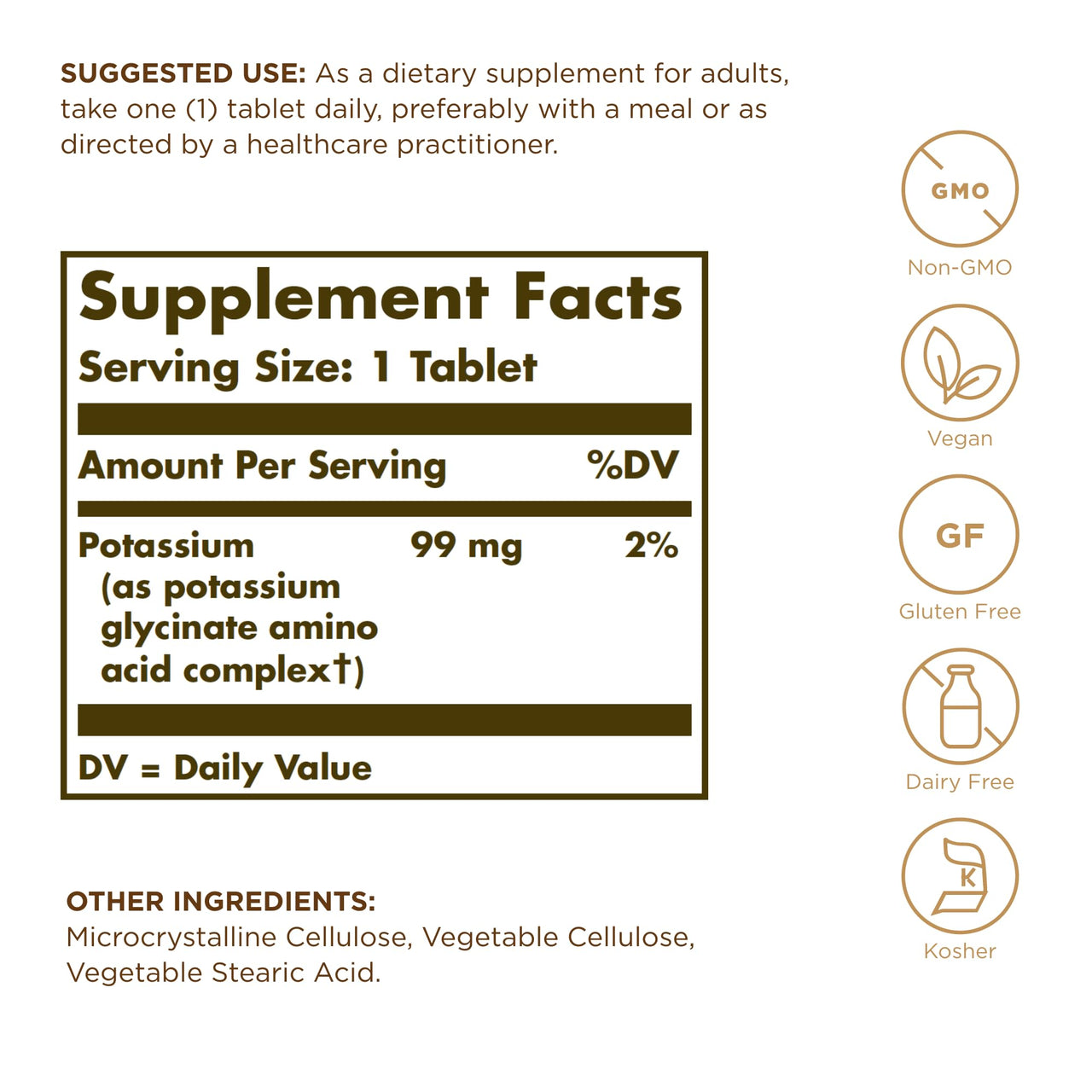Solgar, Potassium Amino Acid Complex Tablets, 100 Count