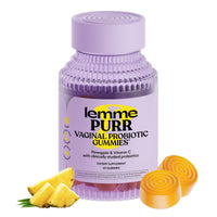 Thumbnail for Lemme Purr Vaginal Probiotic Gummies for Women - Balanced pH, Healthy Odor, Yeast Balance & Flora Support + Vitamin C for Immune Health - Tasty Pineapple (60 Count)