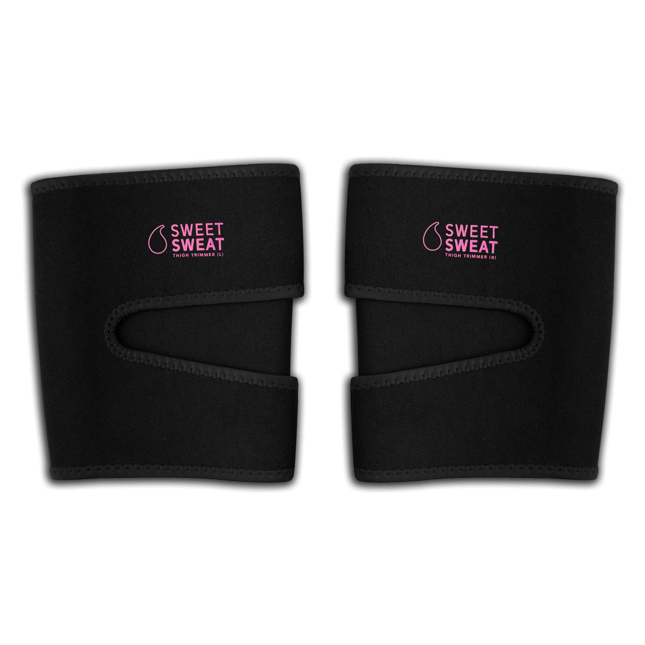 Sports Research Sweet Sweat Thigh Trimmers for Men & Women Increases Sweat & Activity to the Thighs during Exercise (Pink Logo, Medium)