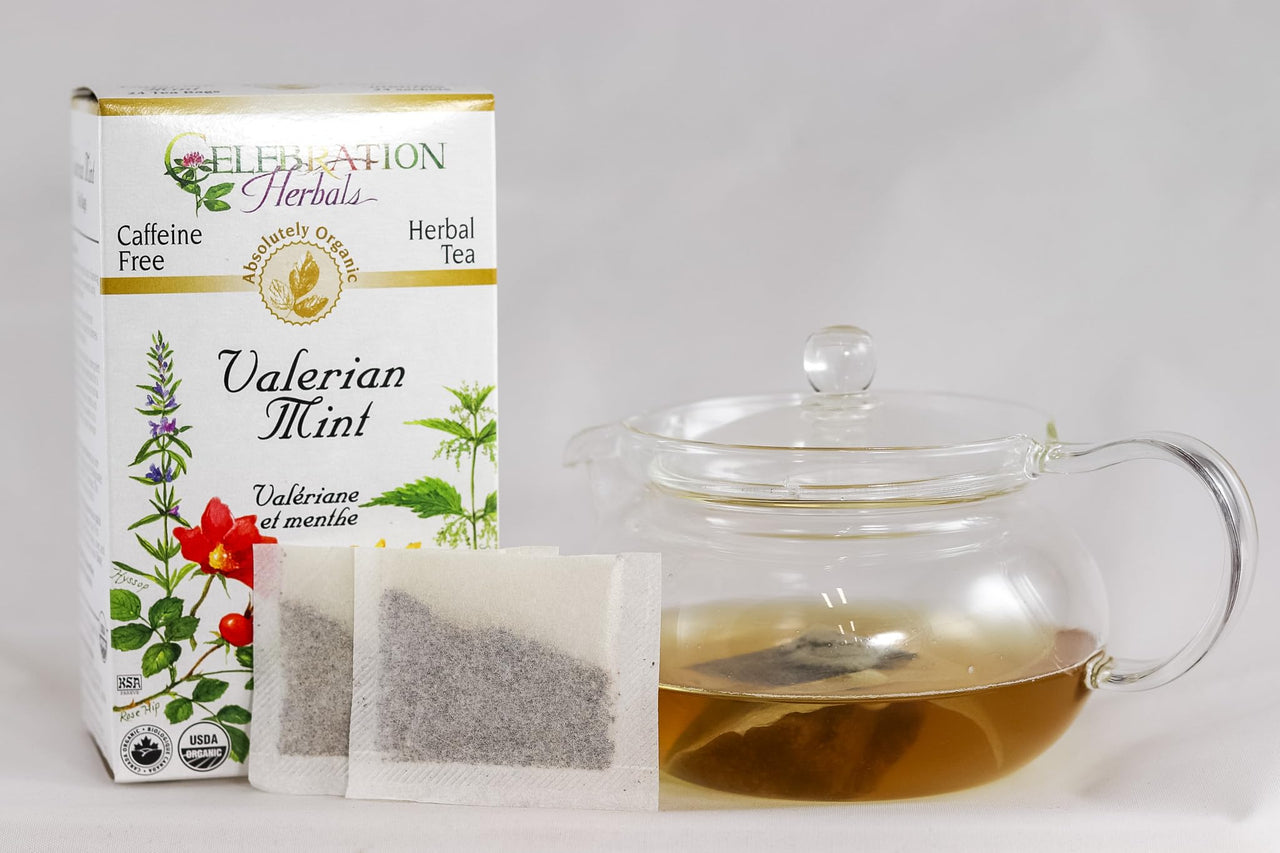 CELEBRATION HERBALS Organic Valerian Mint Tea, 24 CT