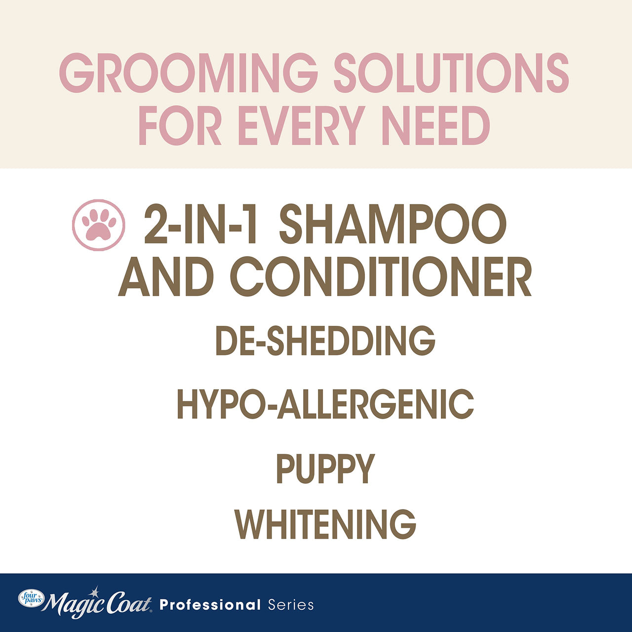 Four Paws Magic Coat Professional Series Nourishing Oatmeal 2-in-1 Detangling Dog Shampoo and Conditioner, Paraben & Sulfate Free Dog Wash, Almond Vanilla Scent, 16 Ounce