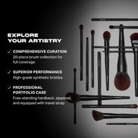 Thumbnail for Morphe MUA Life Makeup Brushes - 20 Piece Makeup Brush Set of Eye and Face Brushes - Made with Synthetic Bristles and Includes Carrying Case (20 Count)