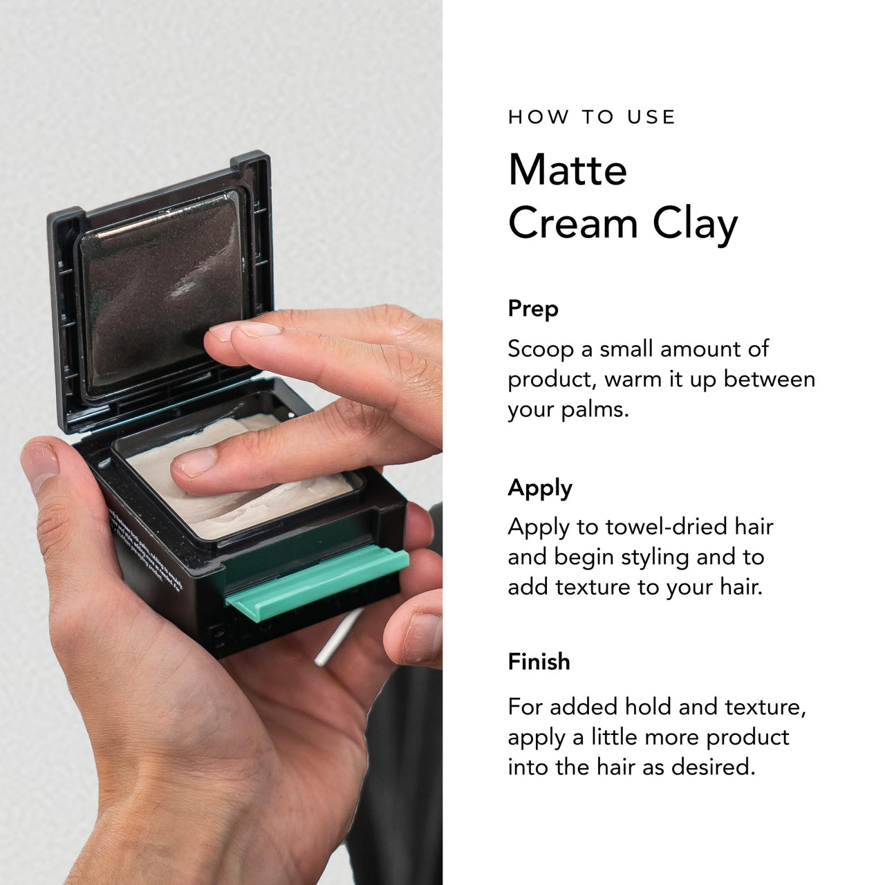 BluMaan Matte Cream Clay - High Hold Matte Finish - Versatile, Easy To Apply, Weightless Control, Nourishing and Cleansing Hair Care Essential with Natural Ingredients - 71 ml/2.5 oz