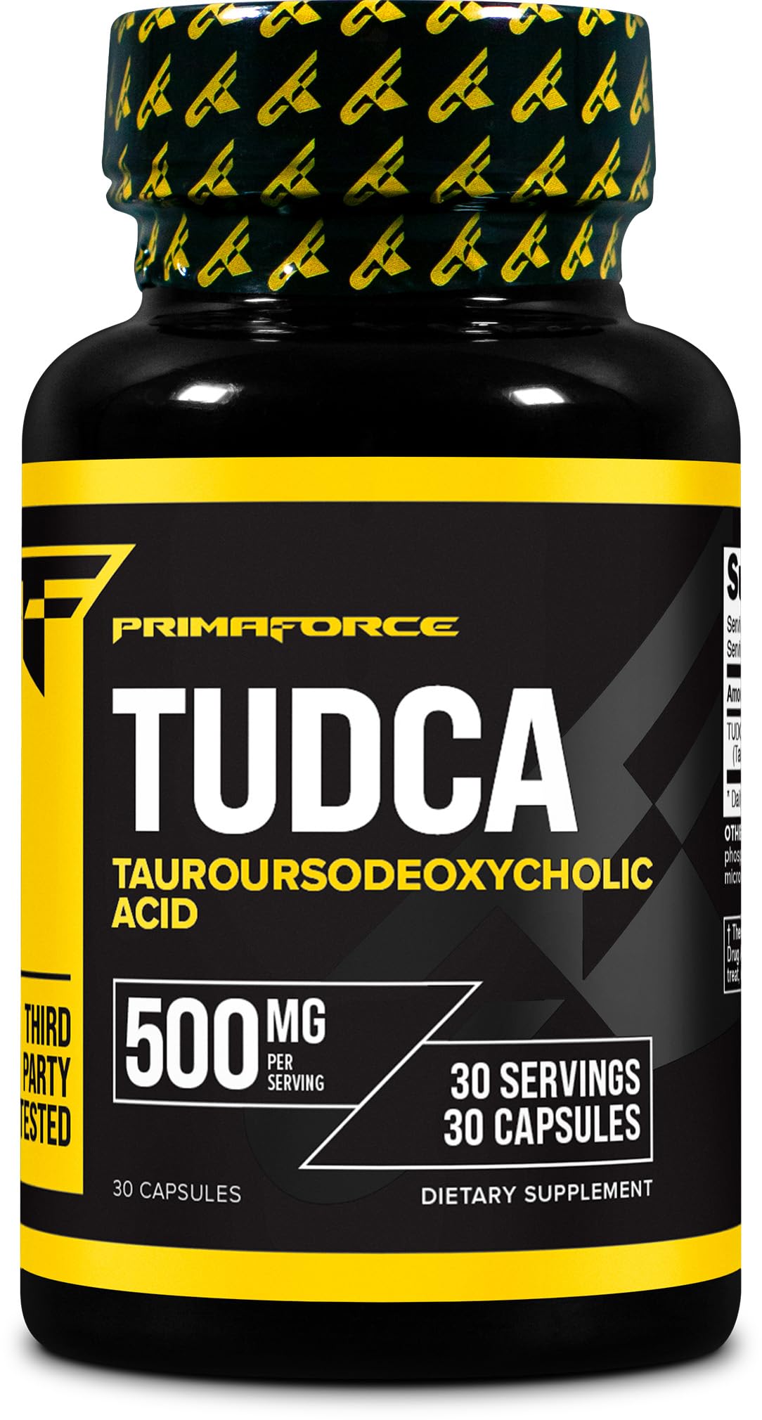 Primaforce TUDCA (Tauroursodeoxycholic Acid) 30 Servings, 500mg Tudca Per Serving | Premium Quality Bile Salts - Gluten Free, Non-GMO Supplement