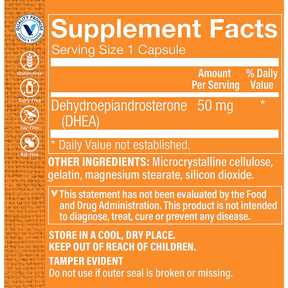 The Vitamin Shoppe DHEA 50MG, Hormonal and Healthy Aging (60 Capsules)