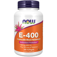 Thumbnail for NOW Supplements, Vitamin E-400 IU, Mixed Tocopherols, Antioxidant Protection*, 100 Softgels