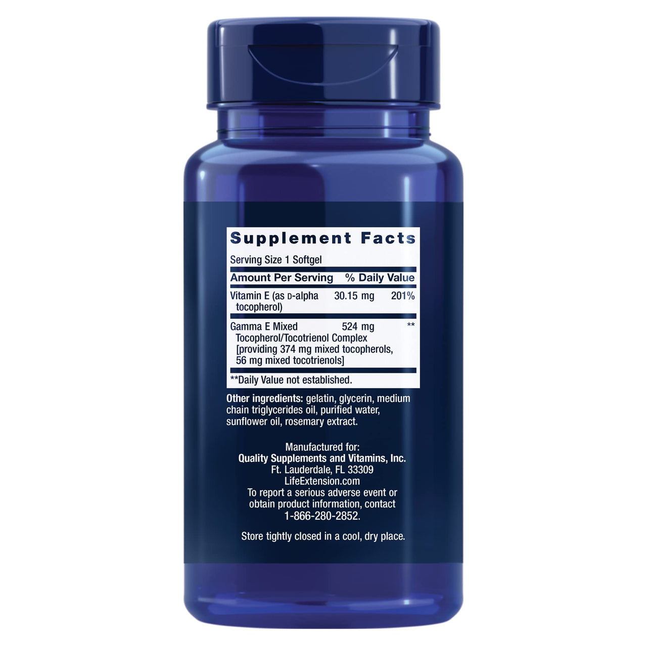 Life Extension Gamma E Mixed Tocopherols & Tocotrienols – Complete Vitamin E Spectrum, Antioxidant Protection – Non-GMO, Gluten-Free – 60 Softgels