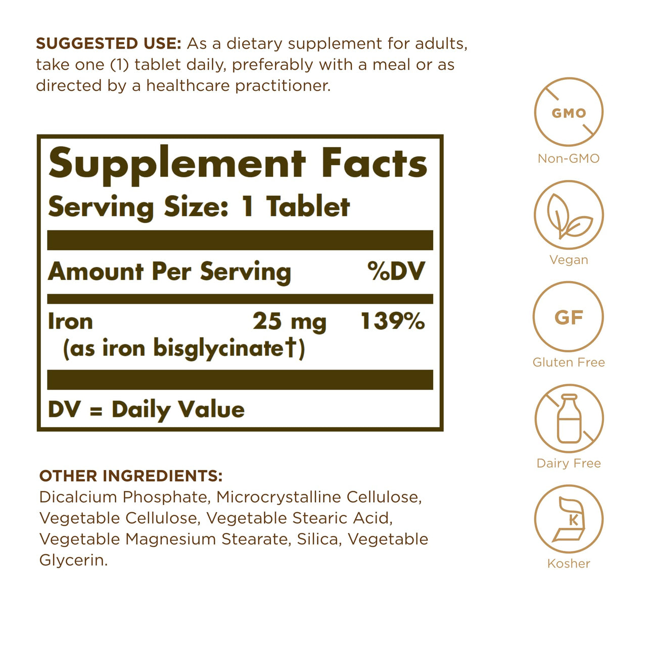 Chelated Iron Solgar 100 Tabs