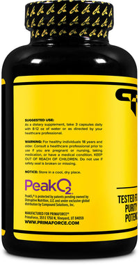 Thumbnail for Primaforce Peak O2 Performance Mushroom Powered Oxygen Absorption Booster (180 Capsules) (2,000 mg Per Serving, 60 Servings) - Athletic Performance Supplement, Ultimate Mushroom Blend