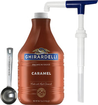Thumbnail for Ghirardelli Caramel Sauce, 87.3 oz (5 lb 7.3 oz) Bottle with Ghirardelli Stamped Barista Spoon & Pump