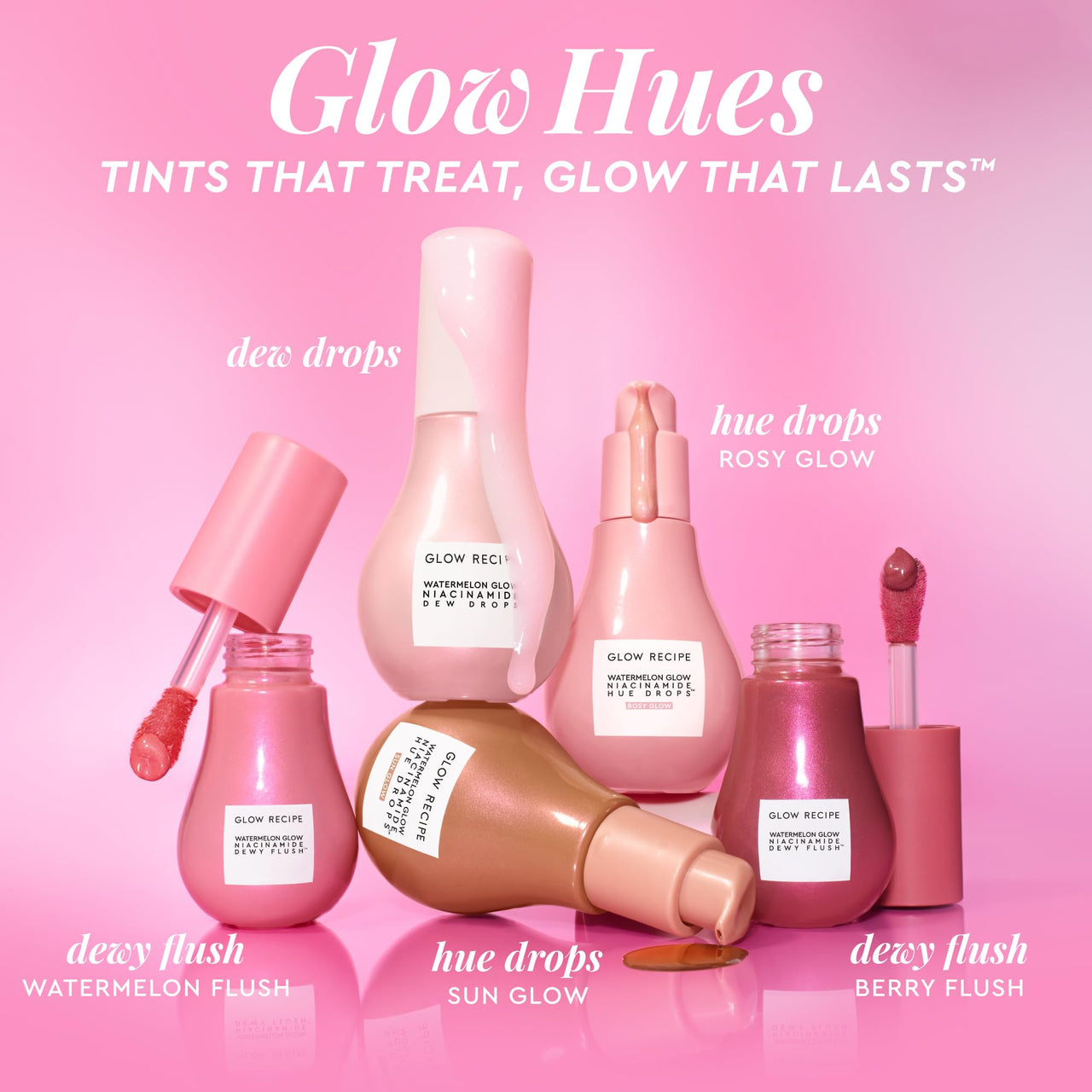 Glow Recipe Niacinamide Dewy Flush Tinted Liquid Blush Serum - Glowy Blush for Cheeks to Smooth, Hydrate & Brighten - Liquid Korean Makeup with Buildable Soft Pink Tint - Watermelon Flush (0.4 oz)