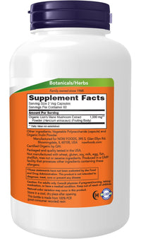 Thumbnail for NOW Foods Supplements Lion's Mane 500 mg Super Mushroom Made with Organic Lion's Mane Mushrooms 120 Veg Capsules