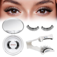 Thumbnail for QUEWEL Magnetic Eyelashes 1 Pair Reusable Magnetic Eyelashes with Applicator No Glue Needed Eyelashes Cat Eye Natural Look Lash Clusters Kit Easy to Wear and Remove(B07)