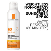 Thumbnail for La Roche-Posay Anthelios Ultra-Light Sunscreen Spray Lotion SPF 60, Spray Sunscreen For Face & Body, Broad Spectrum SPF + Antioxidants, Oil Free, Alcohol Free, Water Resistant 80 Min., 5 Fl. Oz.