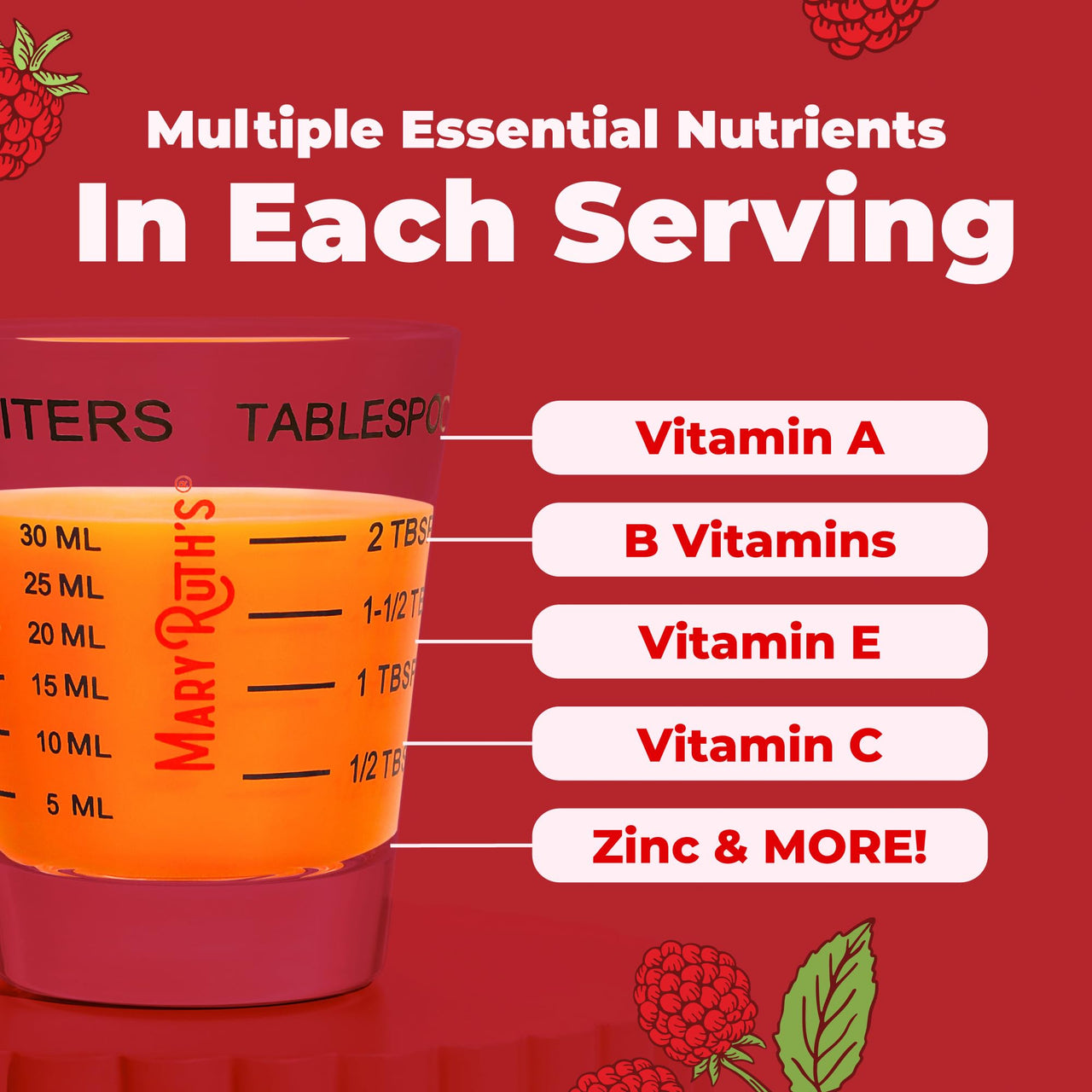 MARYRUTH'S Multivitamin for Women, Men & Kids | Liquid Morning Multivitamin | Vitamin A C D E B6 B12 Biotin Zinc | Beauty | Vegan | Non-GMO | Gluten Free | 15 Servings