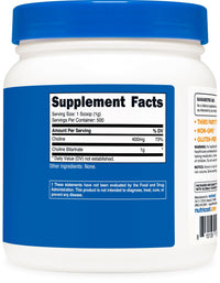 Thumbnail for Nutricost Pure Choline Bitartrate Powder 500 Grams