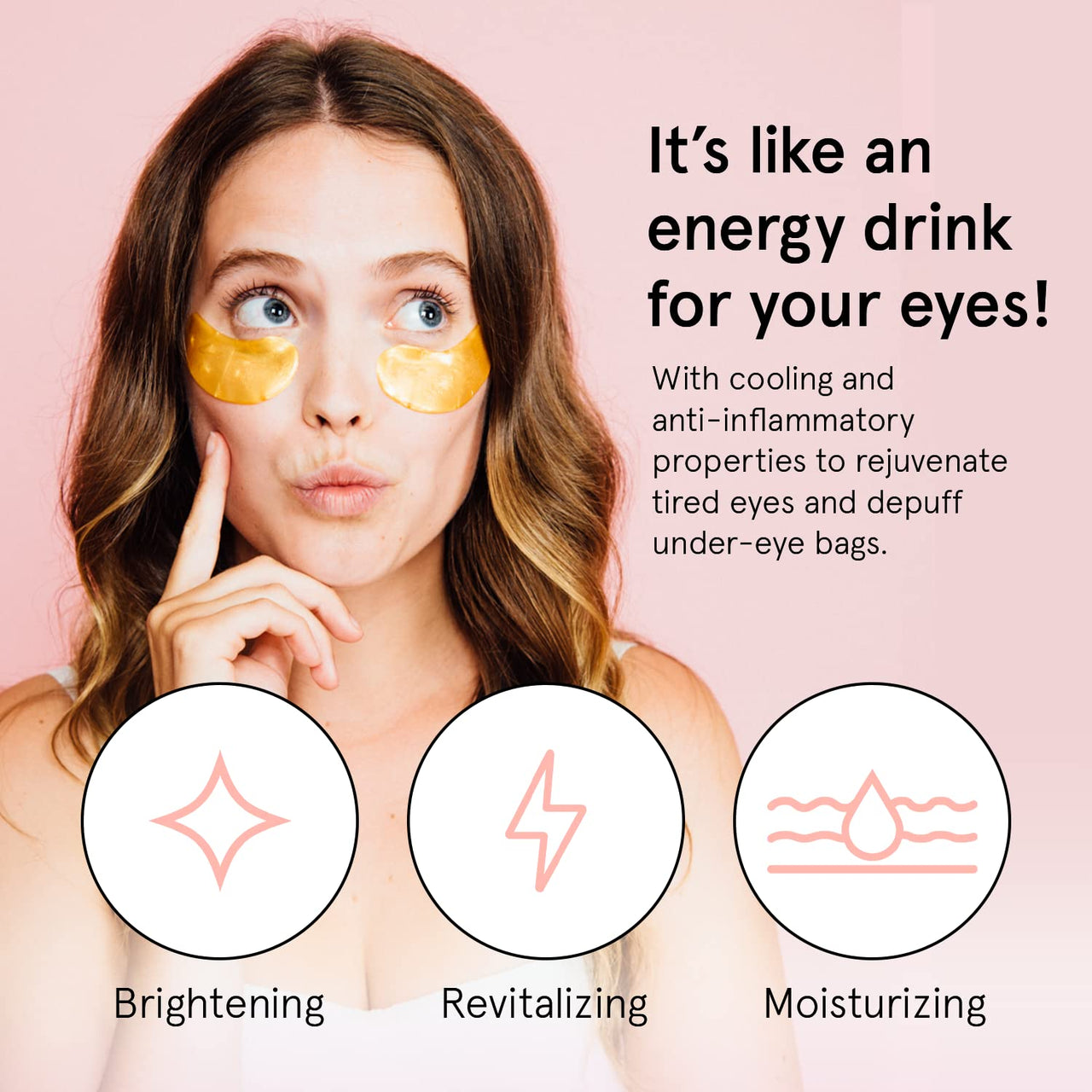 grace & stella Under Eye Mask Dark Circles - Under Eye Patches, Puffy Eyes, Undereye Bags, Wrinkles - Bachelorette Party Favors, Women Gifts, Vegan, Cruelty-Free Eye Patches for Adults (6 Pairs, Gold)