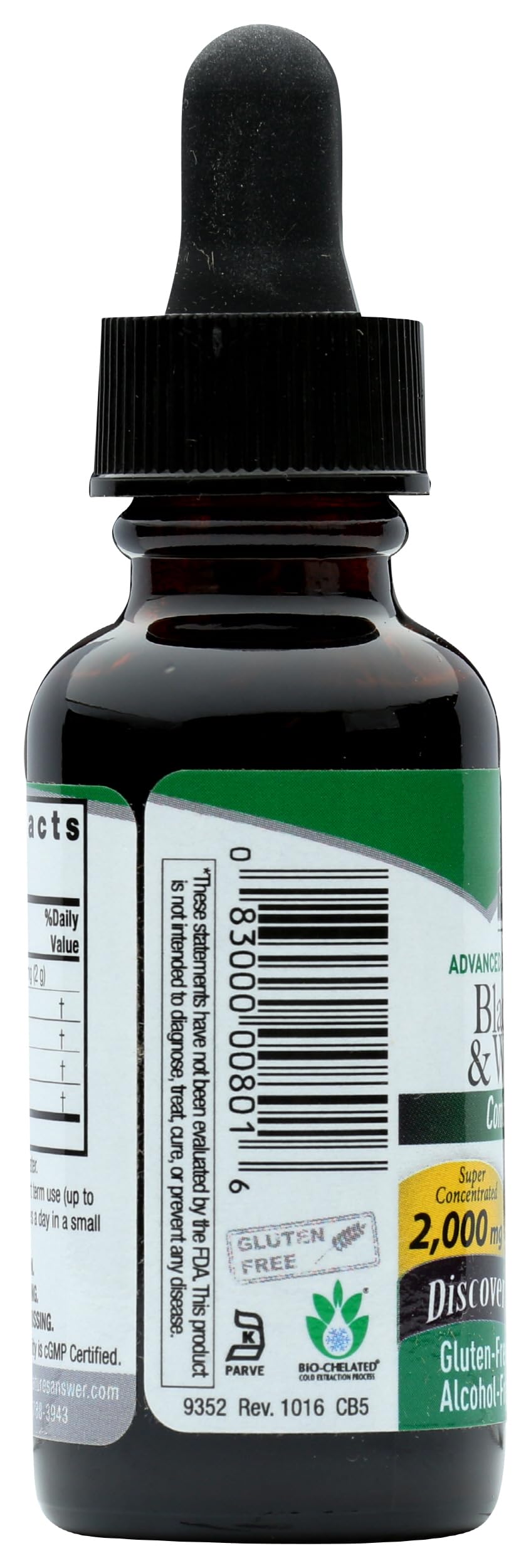 Natures Answer Black Walnut and Wormwood 1 oz 30mL 200mg. Extract, Liquid,promotes digestion,Vegetable Glycerin And Purified Water