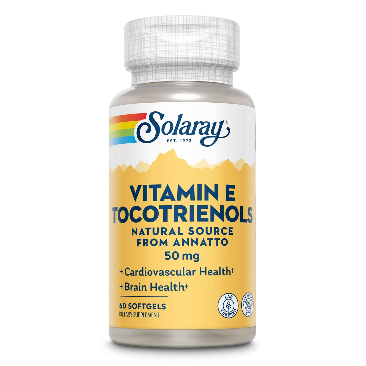 SOLARAY Vitamin E Tocotrienols 50mg | Healthy Brain Function Support | Soy Free | 50ct