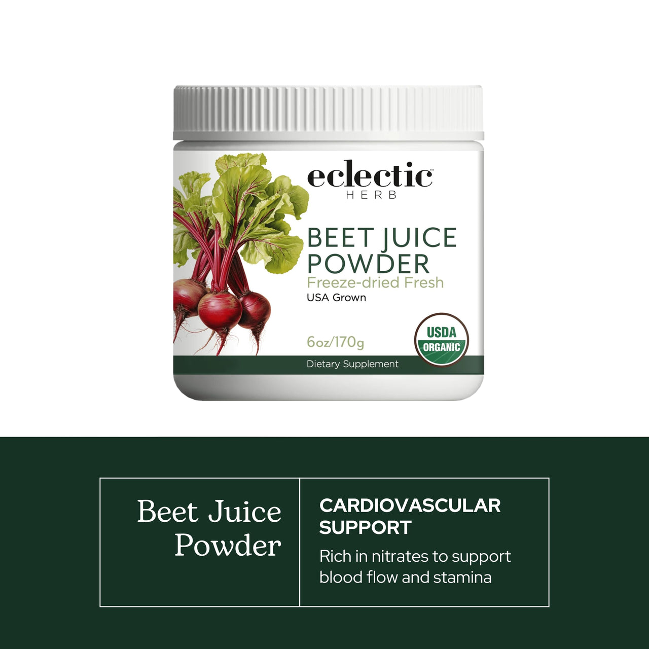 ECLECTIC INSTITUTE Raw Fresh Freeze-Dried Beet Juice Powder | 3.2 oz