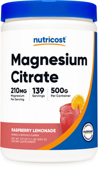 Thumbnail for Nutricost Magnesium Citrate Powder (Raspberry Lemonade, 500 Gram)